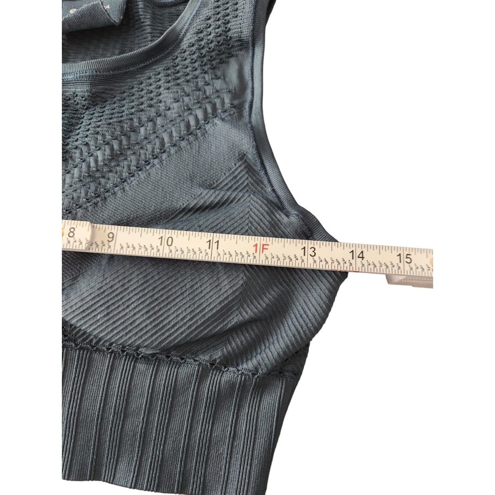 Athleta Womens Teal Nylon Blend Comfort Pullover Wireless Sports Bra Size Small - Picture 3 of 6